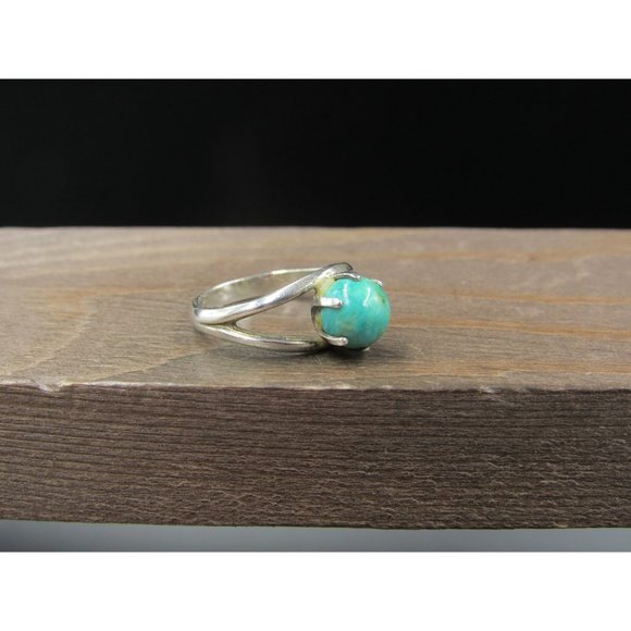 Size 5 Sterling Silver Bell Trading Company Turquoise Stone Band Ring Vintage - Picture 2 of 8